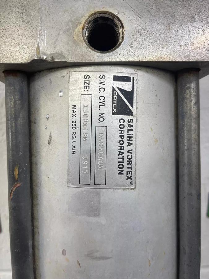 Used Salina Vortex SA18-MG-SB-RS Pneumatic Gate Knife Valve, 18”x18”