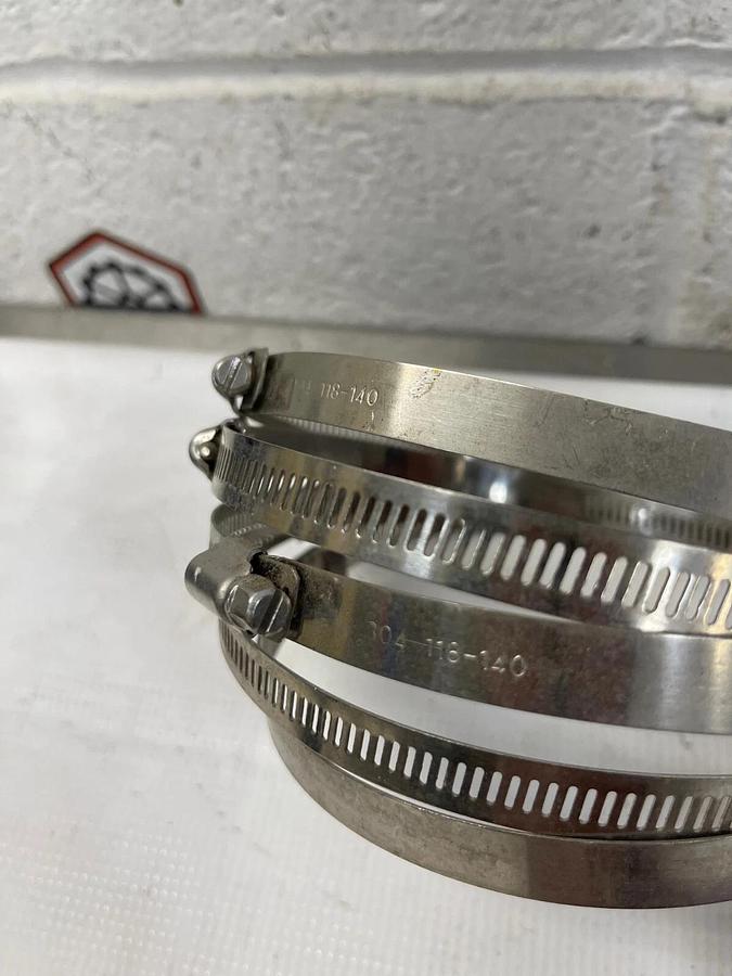 Used Hose Pipe Clip Clamps 304 118-140 Stainless Steel Pipe Clamps (5 pieces)