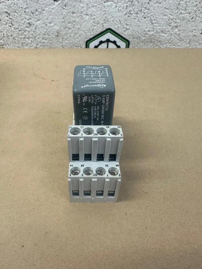 Used Magnecraft 782XDXH10-24VDC Relay w/ ABB CR-M4SS Base