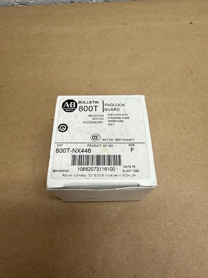 Used Allen-Bradley 800T-NX446 Ser F Padlock Guard, Selector Switch Accessory *NEW*