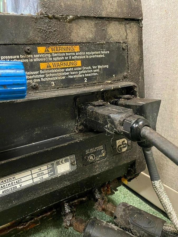 Used Nordson 3100V-2EAV2D/R Hot Melt Adhesive Glue Applicator System