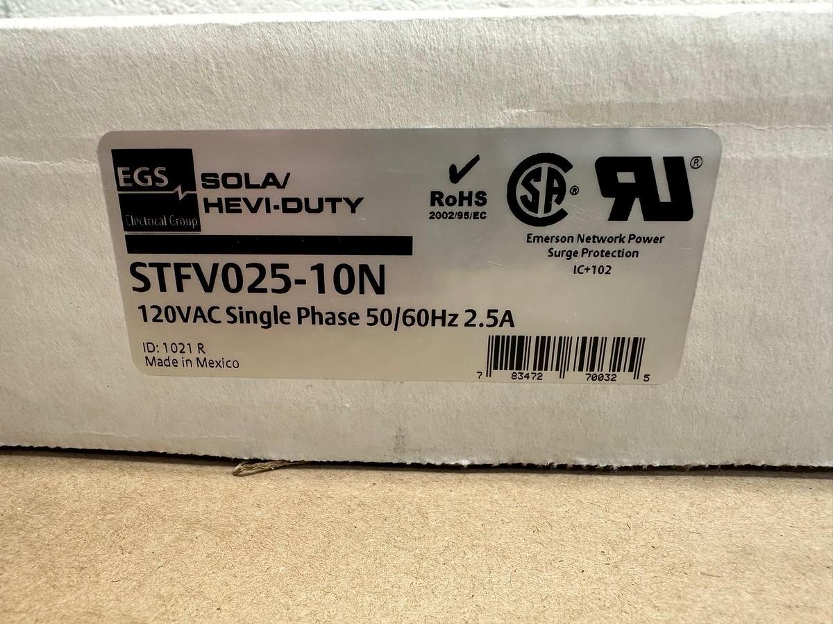 Used EGS Sola/Hevi-Duty STFV025-10N Surge Suppressor 120VAC 1Ph 50/60Hz 2.5A  *NEW*