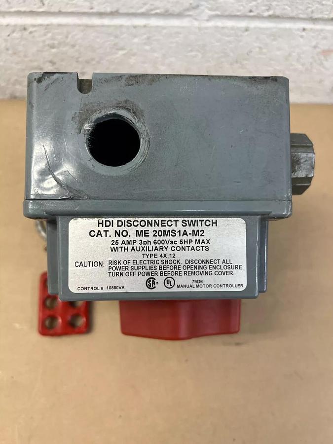 Used Mennekes ME 20MS1A-M2 HDI Disconnect Switch 25A 3ph 600VAC 5HP Max