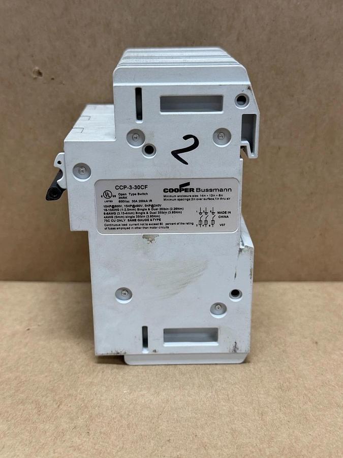Used Cooper Bussmann CCP-3-30CF Fusible Disconnect Switch, 30A, 3-Pole