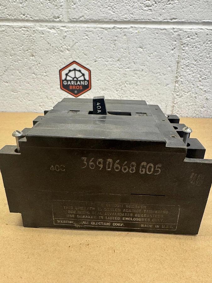 Used Westinghouse E3040 40A Circuit Breaker 40C