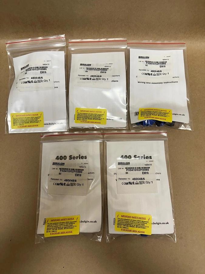 Used Bulgin Buccaneer 400 Cable Mount Connector - Lot of 5