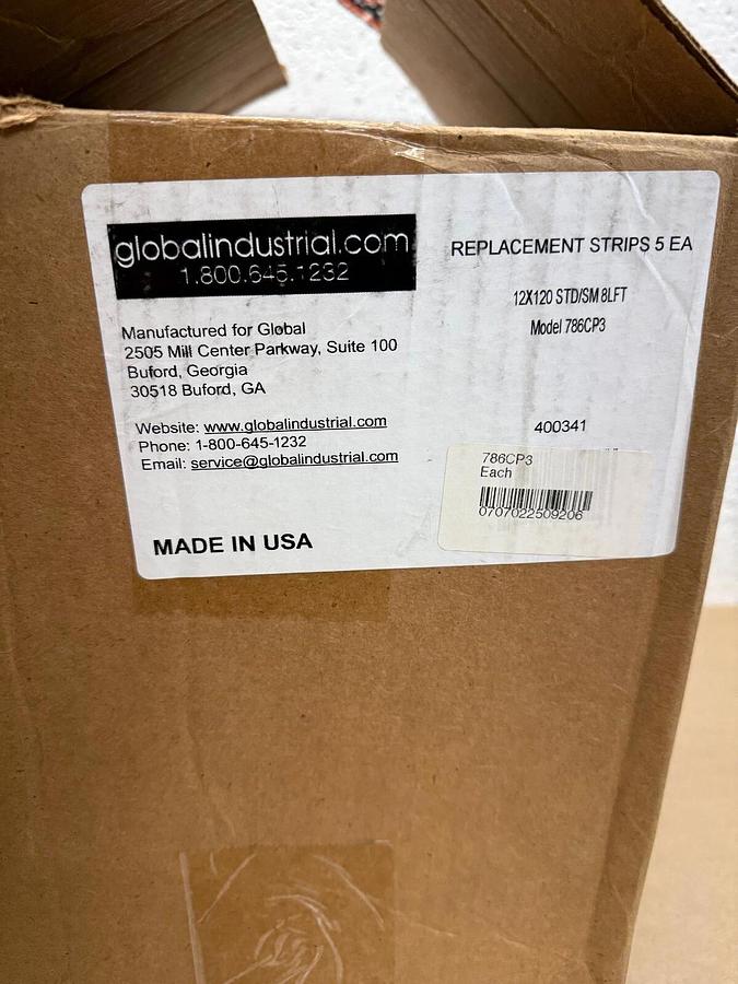 Global Industrial 786CP3 Replacement Strips, Clear for Curtain Doors 12"x10'