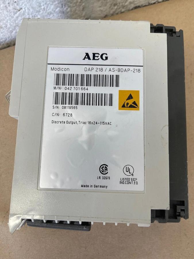 Used AEG DAP 218 / AS-BDAP-218 Modicon, Discrete Output, Triac 16x24-115 VAC