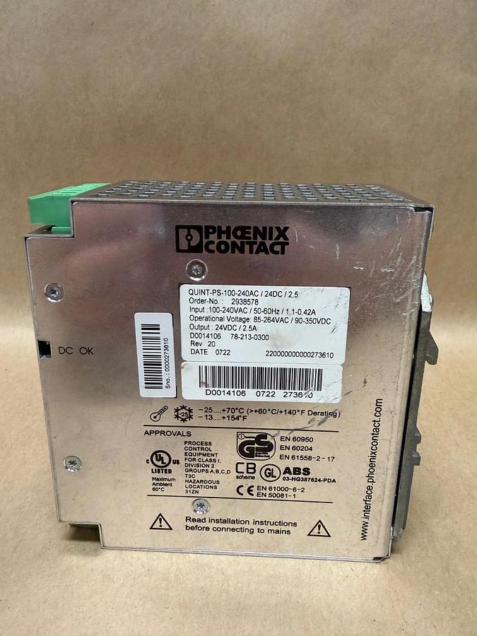 Used Phoenix Contact QUINT-PS-100-240AC/24DC/2,5 Power Supply