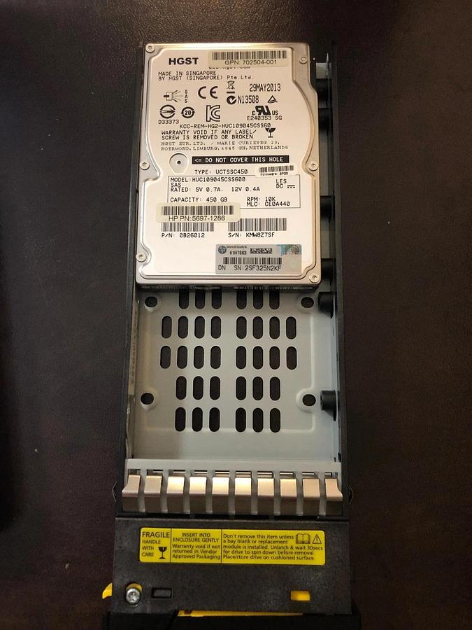Used HP HUC109045CSS600 HP 702504-001 HP M6710 450-GB 6G 10K 2.5 3PAR SAS
