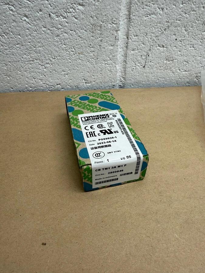 Used Phoenix Contact 2800849, CB TM1 3A M1 P, Circuit Breaker *NEW*