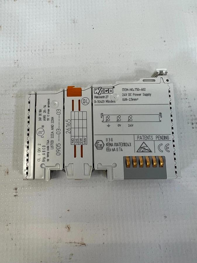 Used WAGO 750-602 Power Supply Module and 750-600 End Module