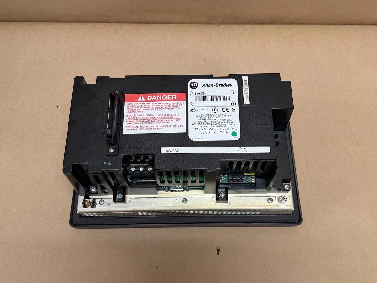 Used Allen Bradley 2711-K6C8 Panelview 600, Series B, 100-240VAC, 50/60Hz