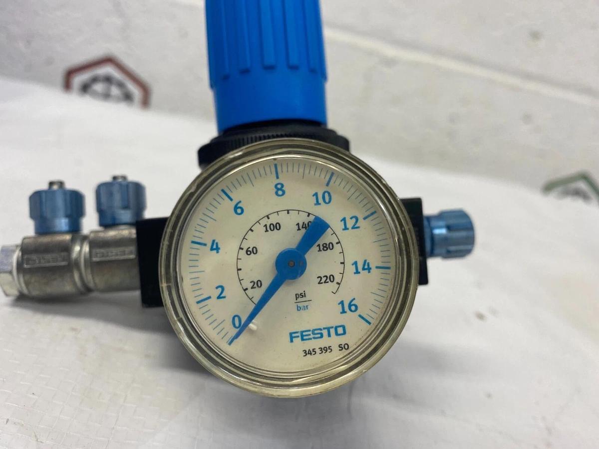 Used Festo LR-D-MINI T443 Pressure Regulator P1 Max: 16bar 230 psi/1,6 MPa