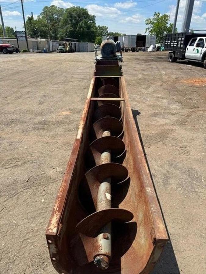Used Industrial Screw Conveyor 16” Stick, 12’ L, 17” Trough 15Hp Motor 9.23:1 Gearbox