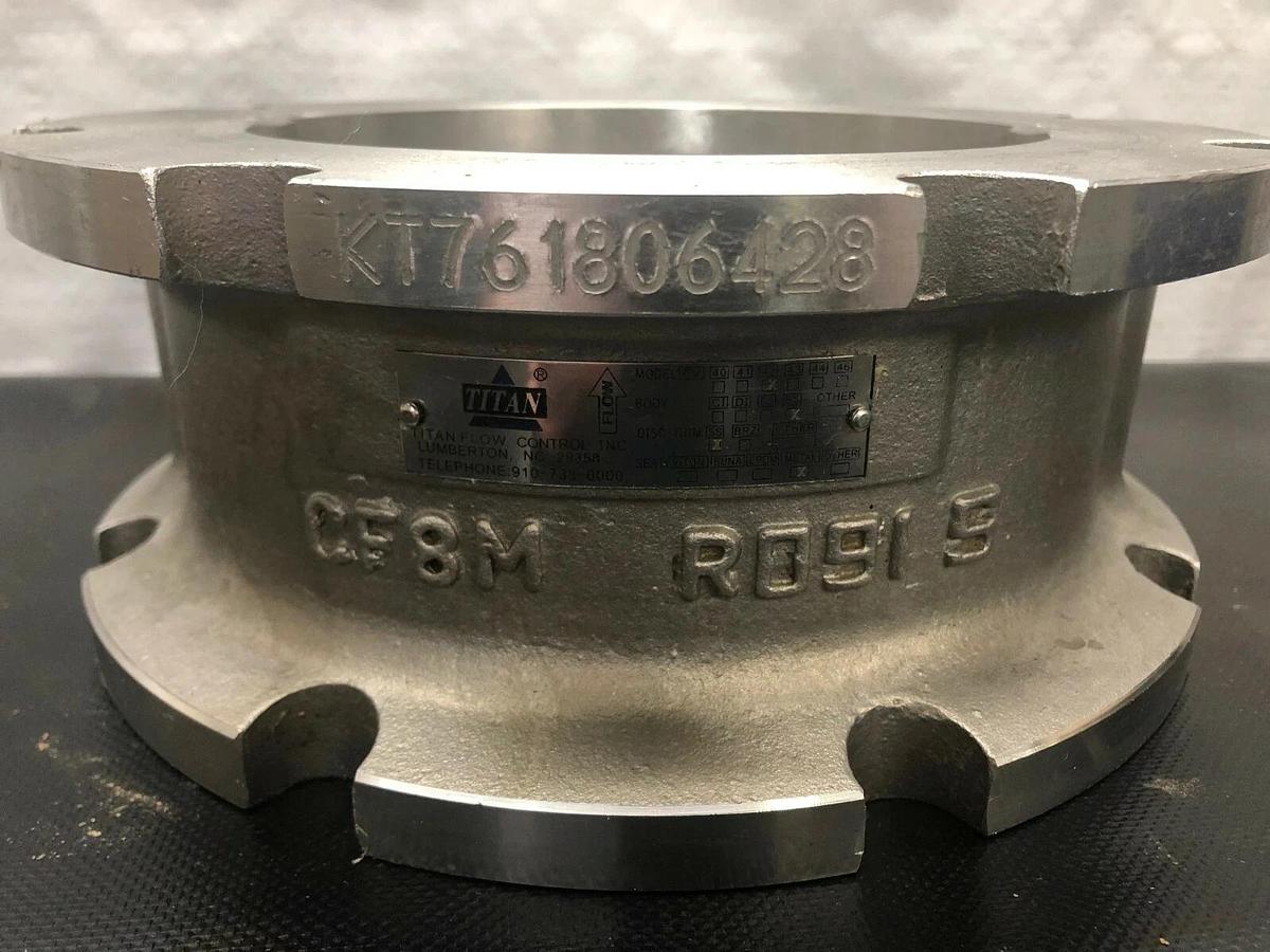 Used Titan Flow Controls CV42 Stainless Steel Dual Disk Check Valve, 6.5” Diameter