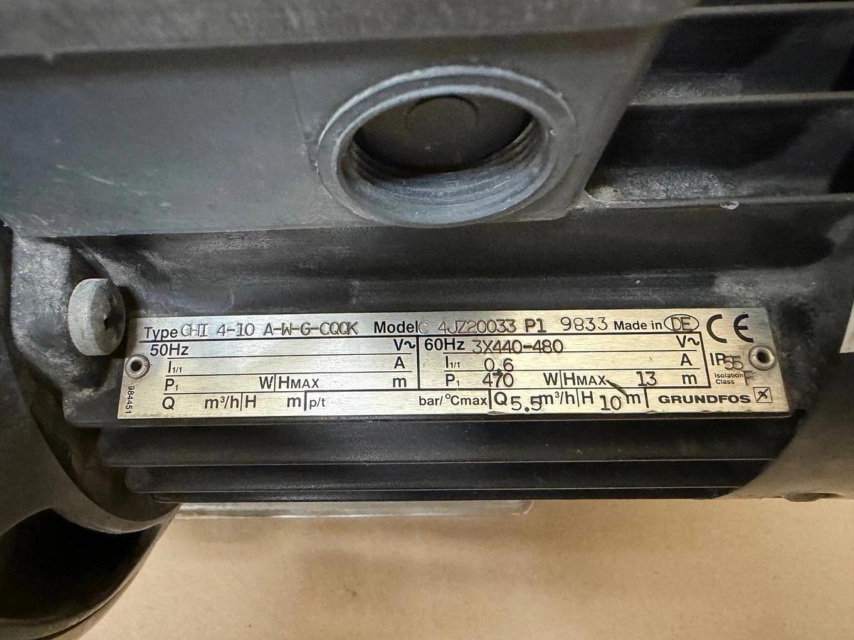 Used GRUNDFOS CHI 4-10 A-W-G-CQCK Multi-Purpose Stainless Steel Pump