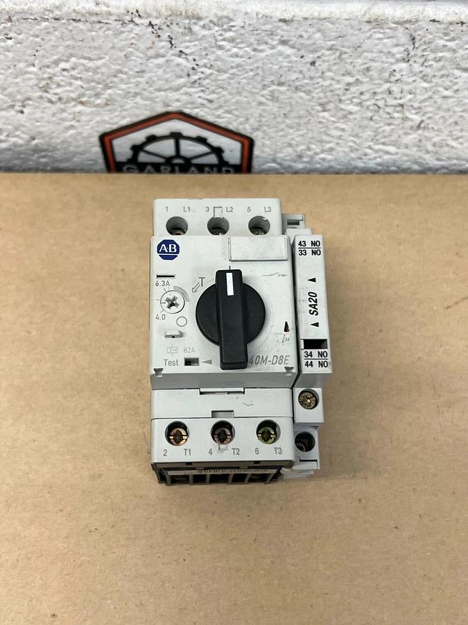 Used Allen Bradley 140M-D8E-B63 Ser. B Protection Circuit Breaker