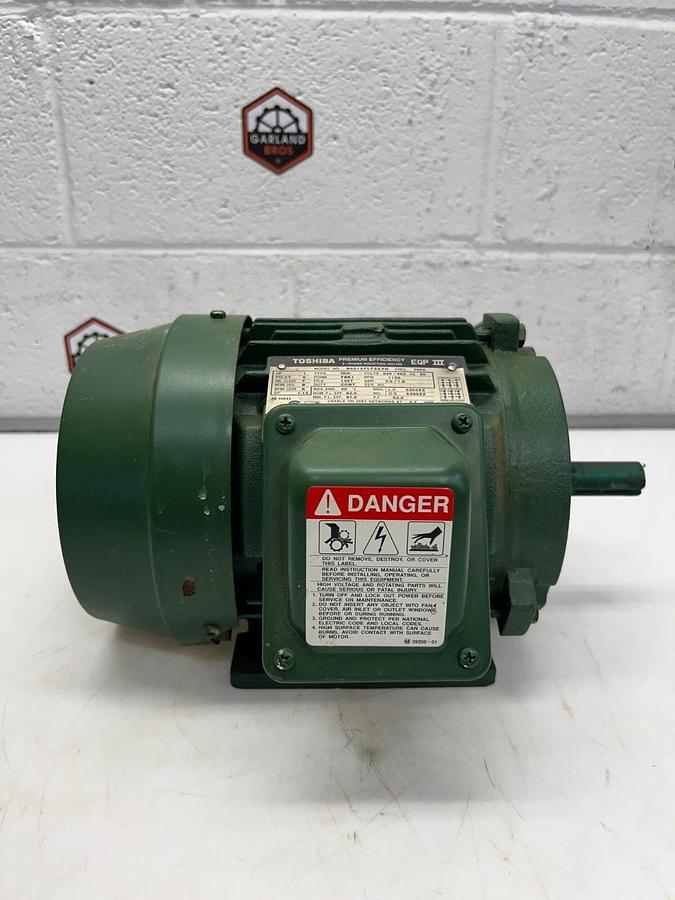Used Toshiba B0016FLF2AYH 1HP, 1150 RPM, 6 Pole, 230/460V Premium Efficiency Motor