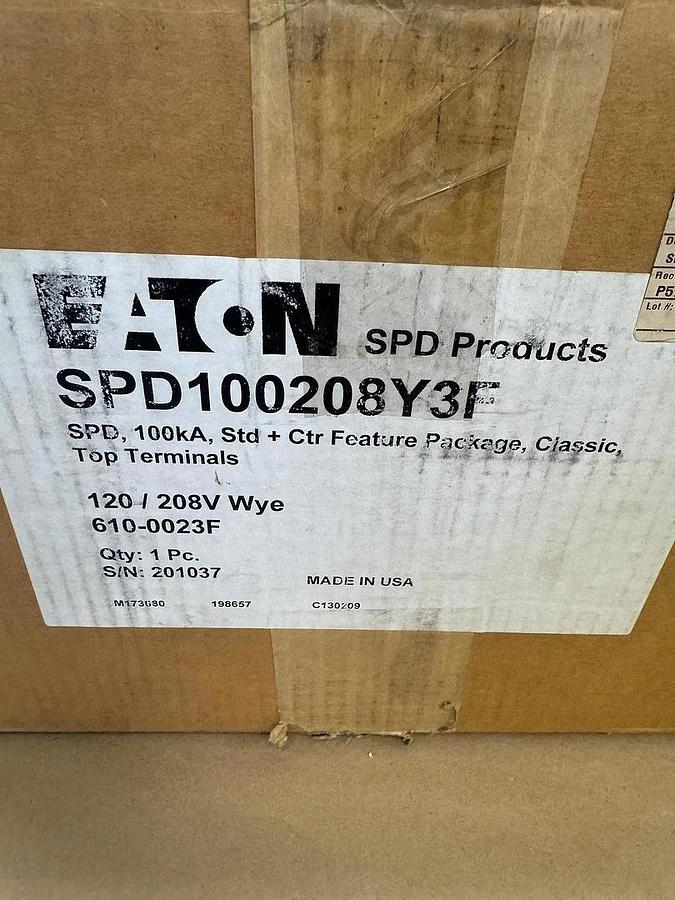 Eaton SPD100208Y3F Surge Protector, 100kA, 120/208Y