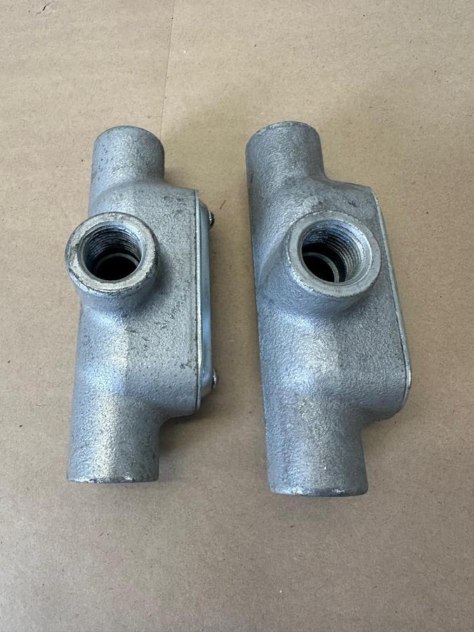Used Crouse Hinds T17 1/2” T Conduit - Lot of 2