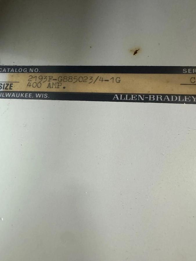 Used Westinghouse LA3400PRF 400A Circuit Breaker Tri-Pac with Frame & External Switch