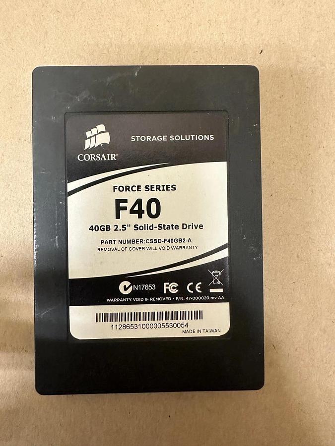 Used CORSAIR CSSD-F40GB2-A Force Series F40 40GB 2.5” Solid - State Drive
