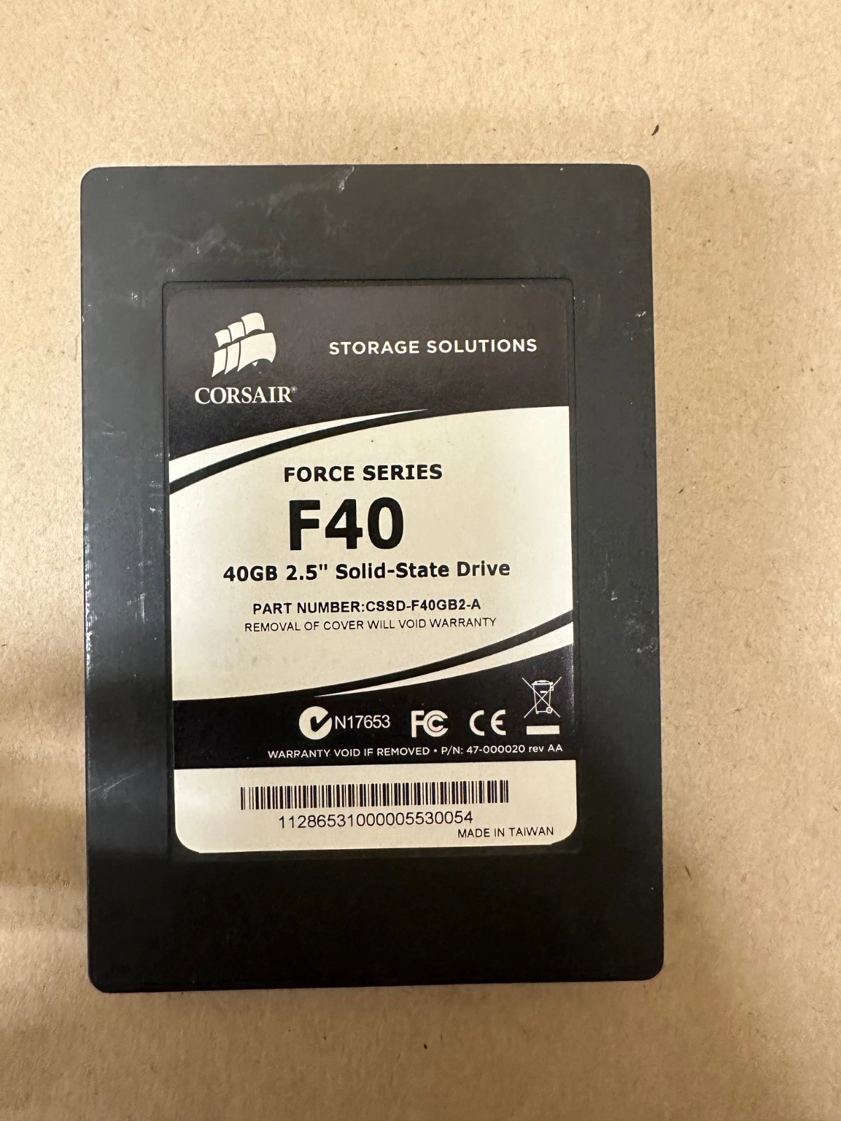 Used CORSAIR CSSD-F40GB2-A Force Series F40 40GB 2.5” Solid - State Drive