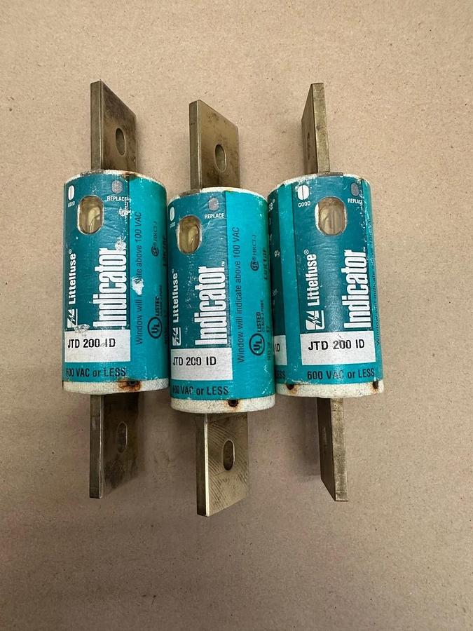Used Littelfuse JTD 200 ID Fuses with Marathon 6R200A3B Fuse Block