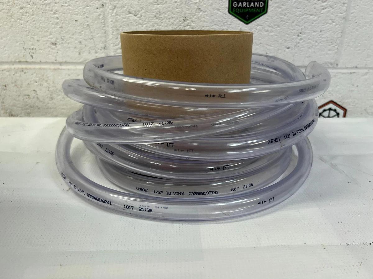 Used Poly Tubing CP034012100B 25ft Clear Vinyl Tubing 1/2” Inside Diameter