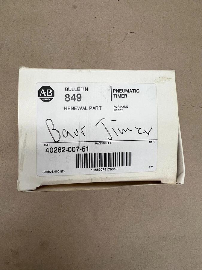 New - open box Allen Bradley 40262-007-51 Pneumatic Timer