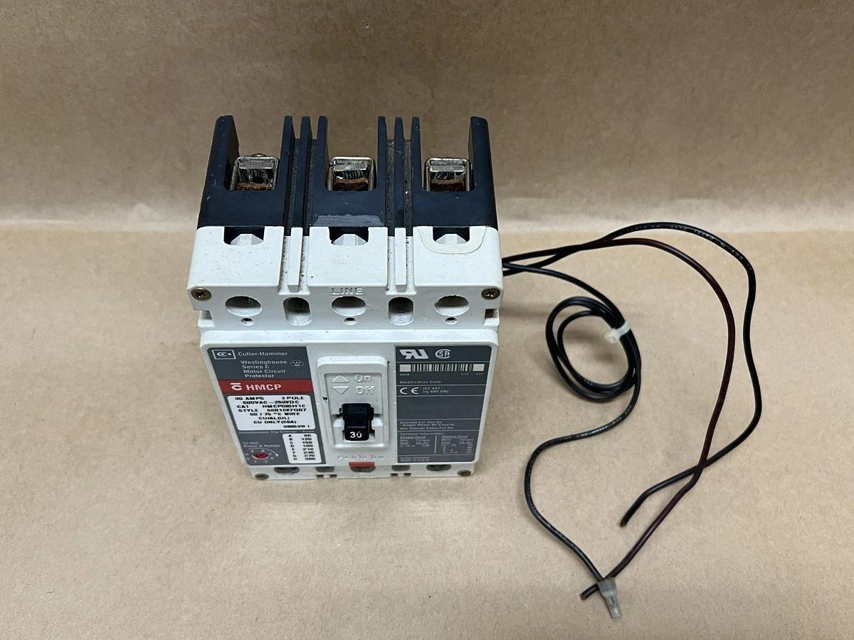 Used Cutler-Hammer/Westinghouse HMCP030H1C 30A 3Pole Ser C Motor Circuit Protector
