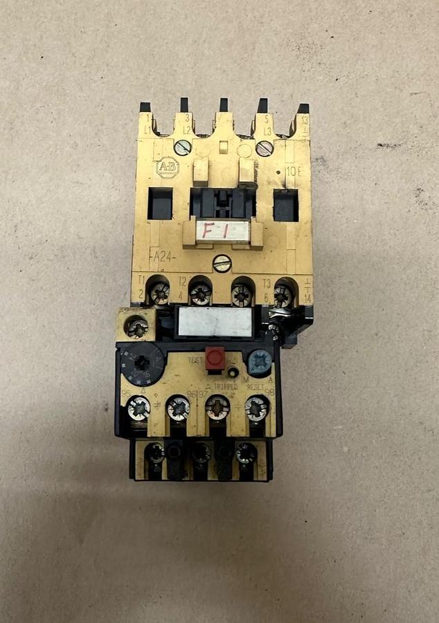 Used Allen Bradley 100-A24ND3 Contactor w/ 193-BSC 24