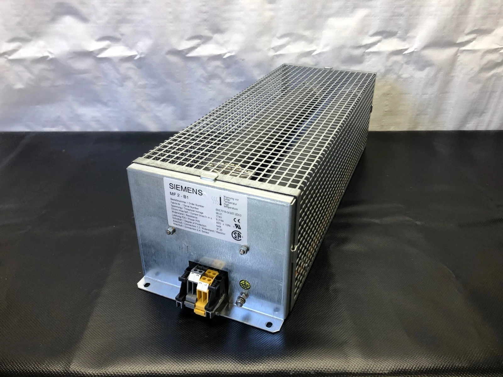Used Siemens 6SE7018-0ES87-2DC0 Braking Resistor Unit, MF 2-B1