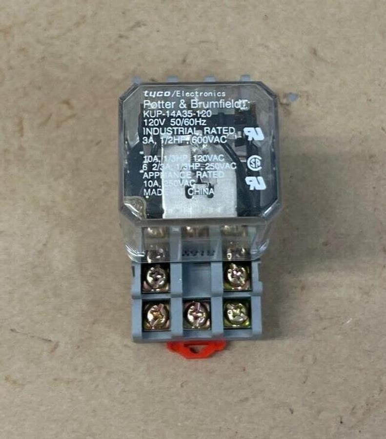 Used Potter & Brumfield KUP-14A35-120 Relay w/ Cuttler-Hammer D5PA2