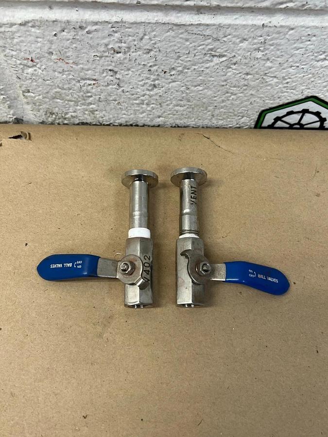 Used (2) Stainless Steel Ball Valves V402, V406