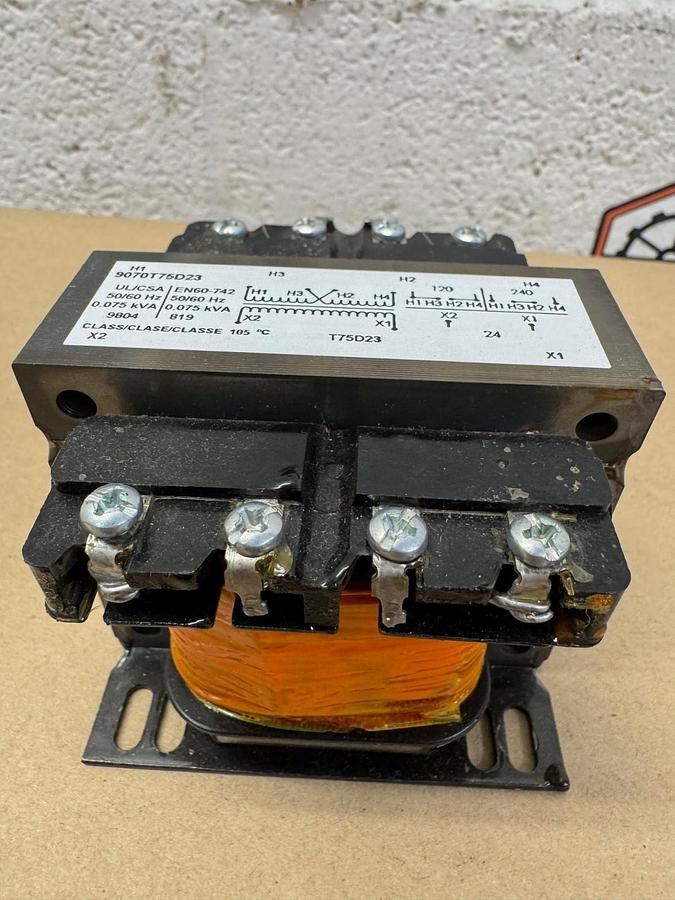 Used Square D 8070T75D23 0.075 kVA Transformer EN60-742