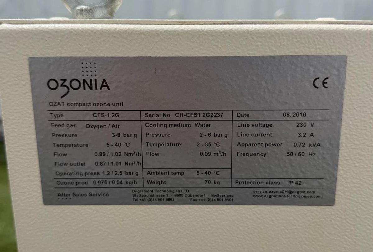 Used Ozonia CFS-1 2G Ozone Generator
