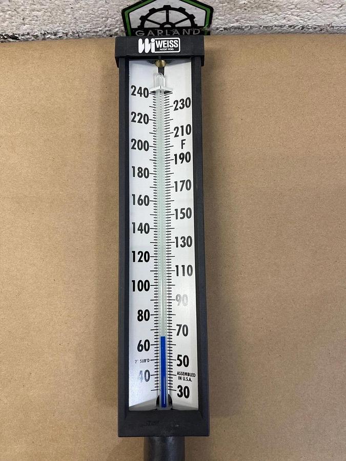 Weiss Instruments 9VU6-240 Thermometer, 30/240 Degrees F, 6” Stem
