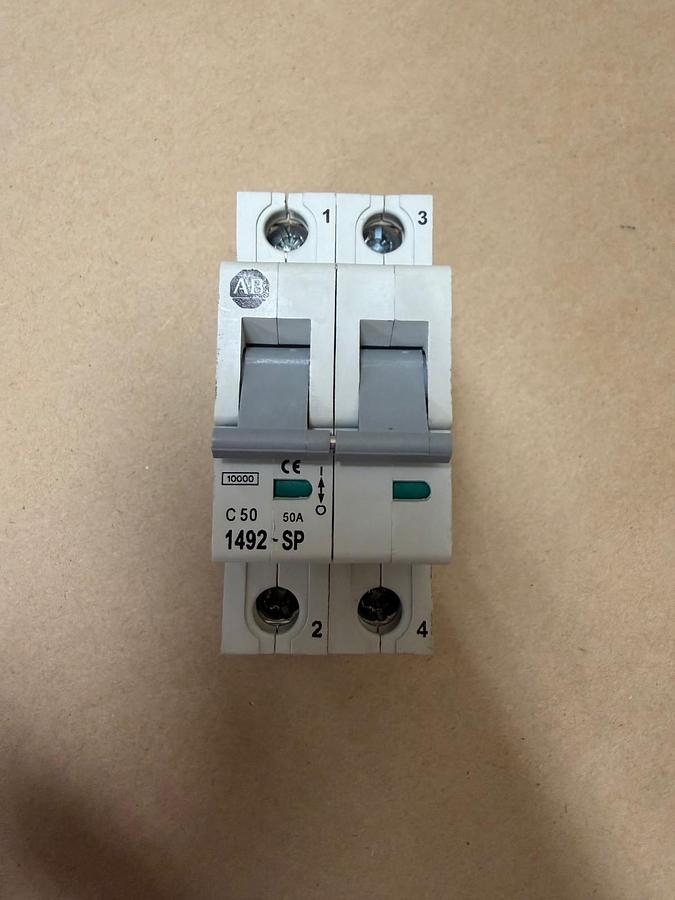 Used Allen Bradley 1492-SP2C500 C50 2 Pole Circuit Breaker
