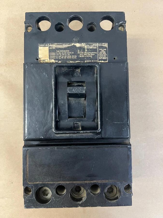 Used Westinghouse DA3400Y 240VAC, 400A Circuit Breaker