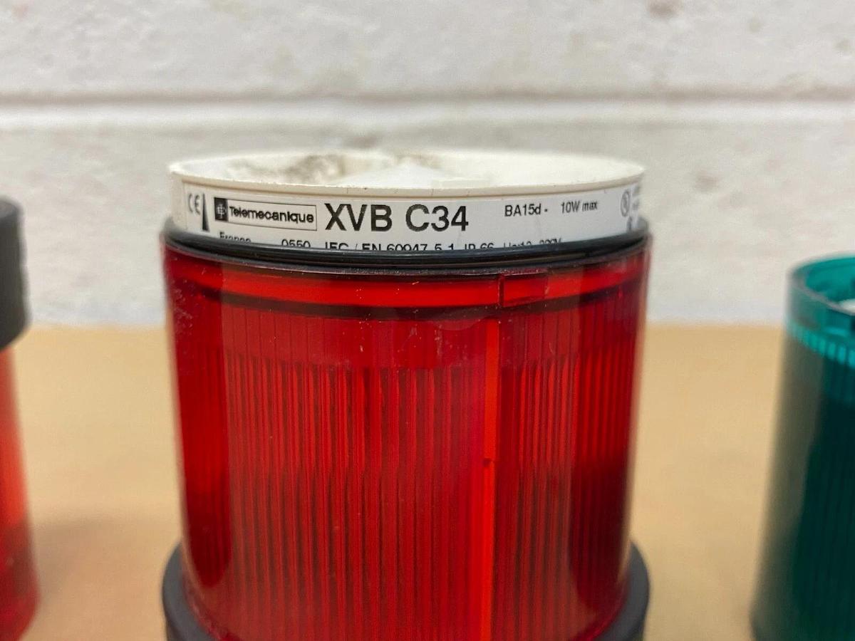 Used Telemecanique XVB C35, XVB C35, XVB C34, XVB C34, XVB C33 Light Towers, Lot of 6