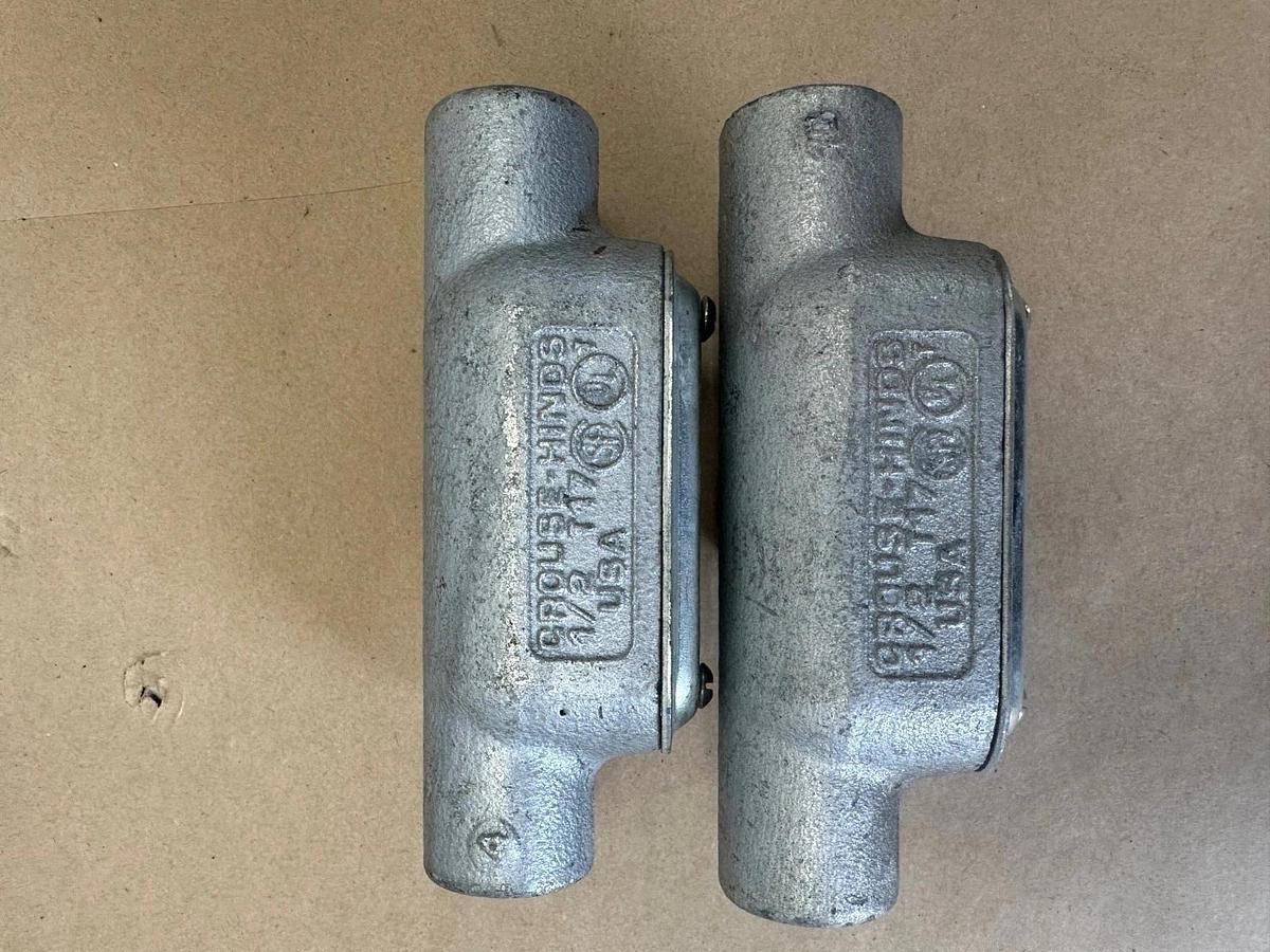 Used Crouse Hinds T17 1/2” T Conduit - Lot of 2