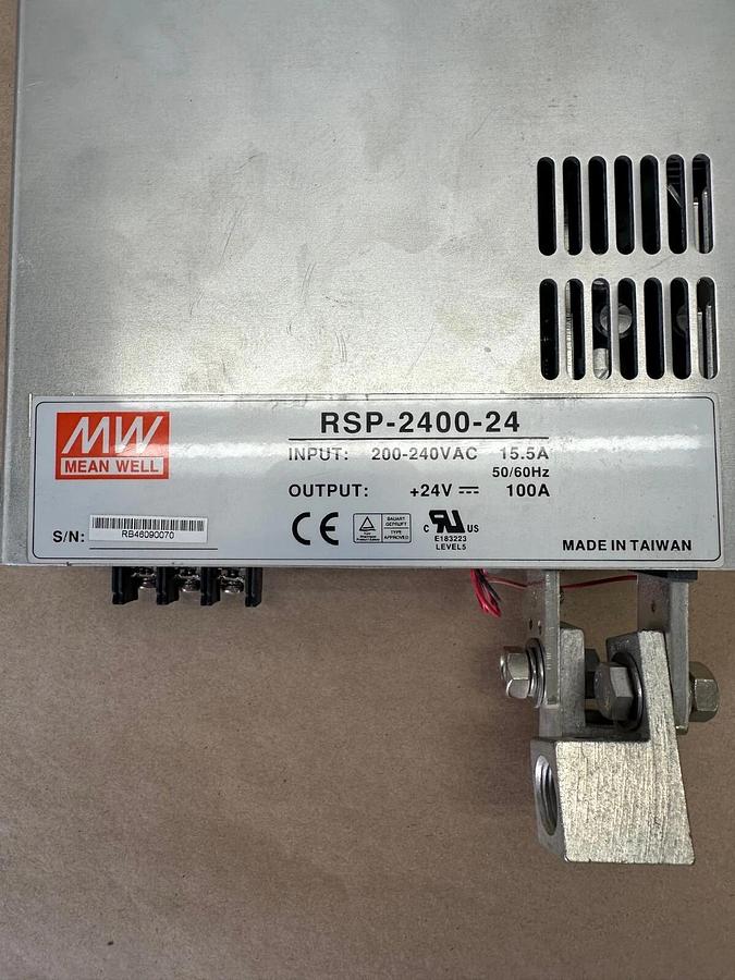 Used Mean Well RSP-2400-24 Power Supply, 2400w, 100A