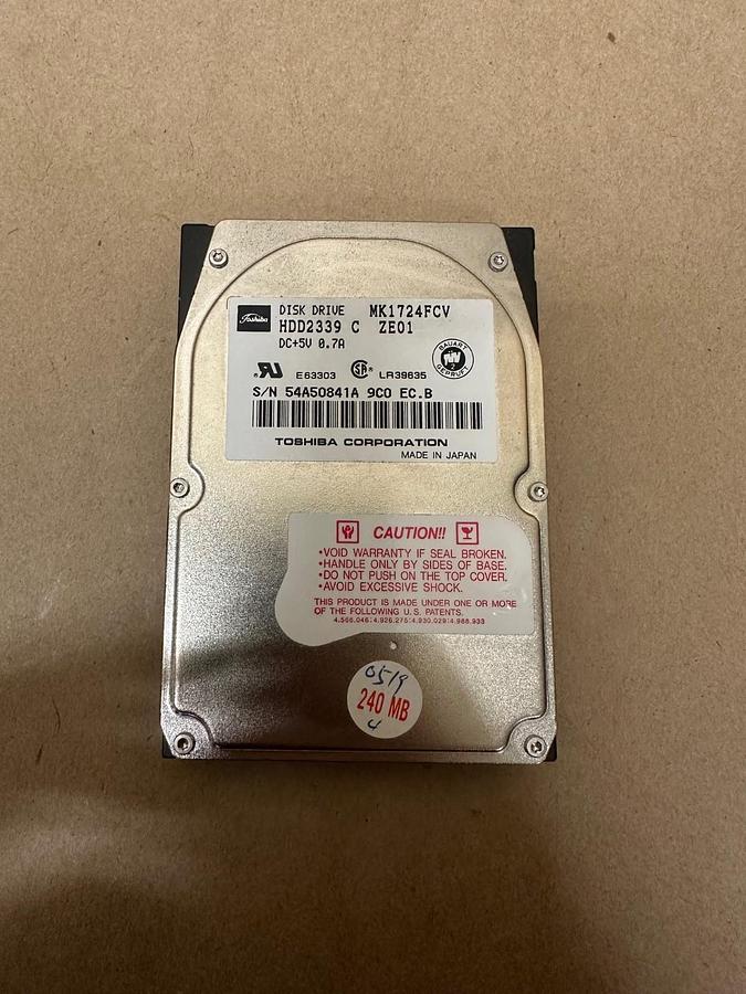 Used Toshiba MK1724FCV 240MB Laptop Hard Drive Board