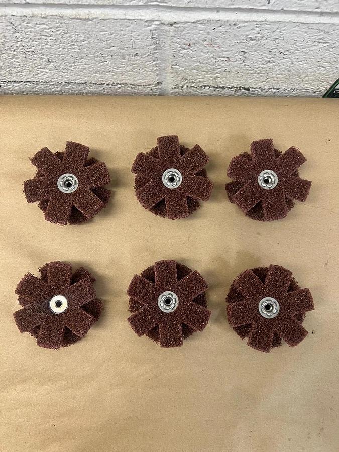 Superior Abrasives 42810 Shur-Brite Satin Finishing Star, 3” x 1/4-20 - Lot of 6