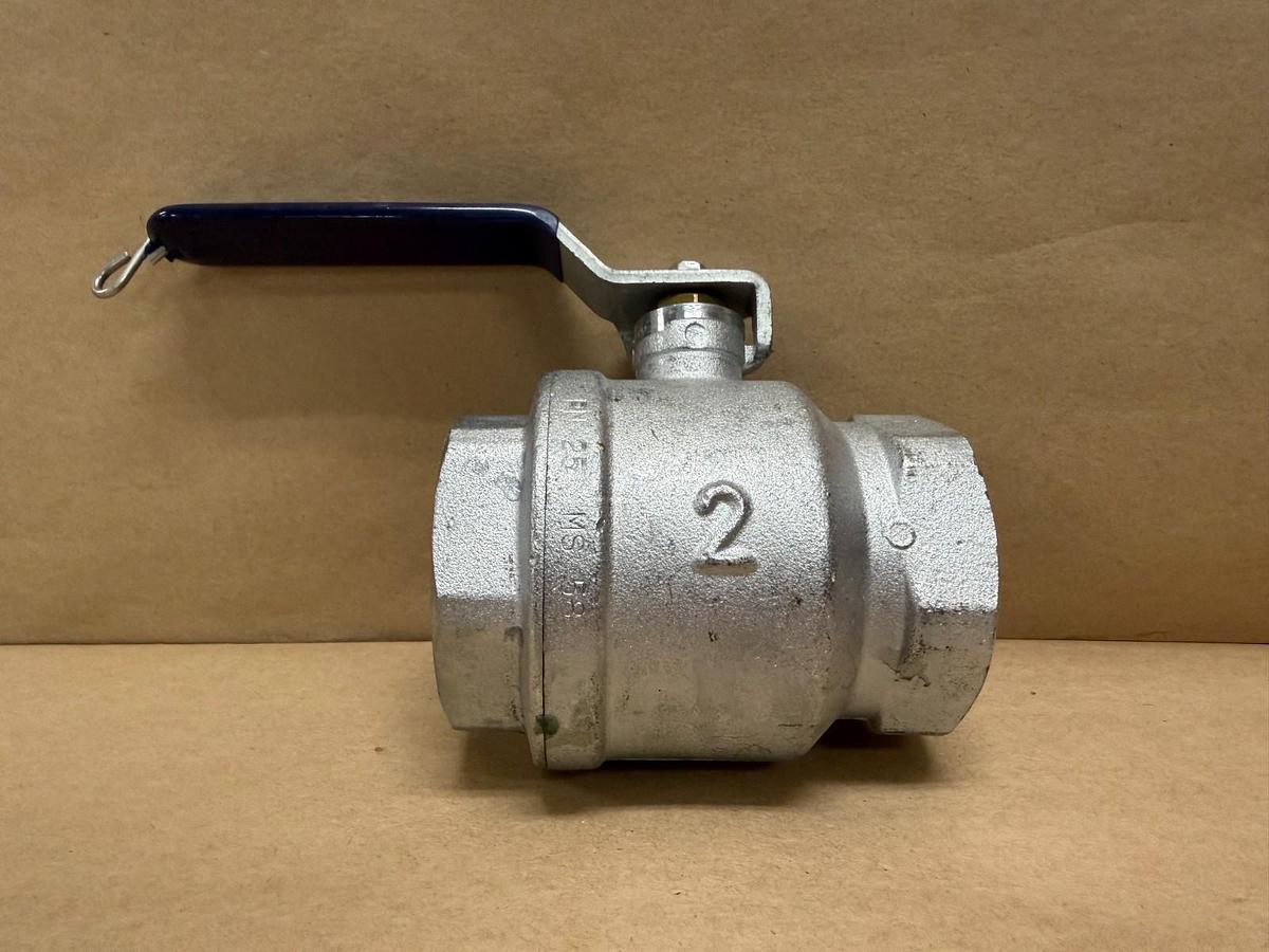 Used 2-Inch PN25 MS58 Ball Valve w/ Female Threaded Ends