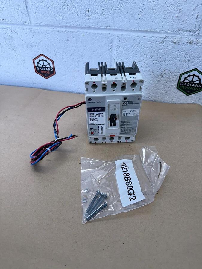 Used Allen-Bradley 140M-I8P-C30S-CX Motor Circuit Protector, Ser A, 140M-I8, 30A