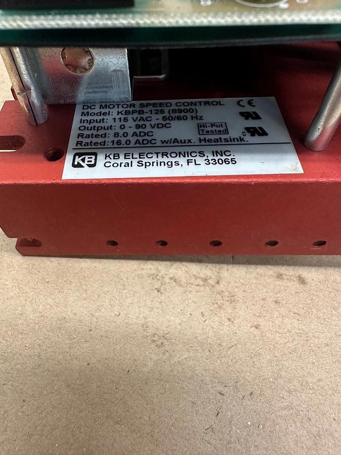 Used KB Electronics EBPB-125 Motor Speed Control, APRM-2C Speed Drive Control