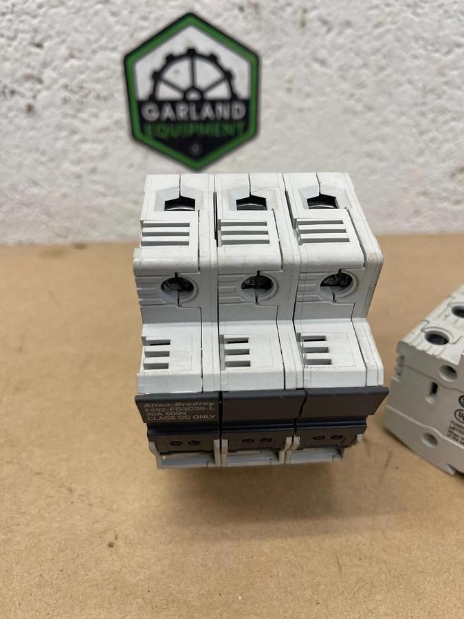 Used Allen-Bradley 1492-FB3C30-L Fuseholder, Series B, 30 A, 600 V - Lot of 2